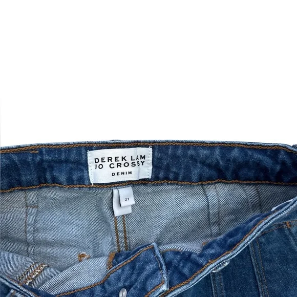 10 Crosby Derek Lam Blue Dark Wash Ankle Cropped Jeans - Picture 9 of 12